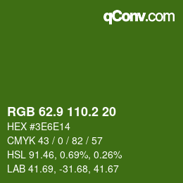 カラーコード: RGB 62.9 110.2 20 | qconv.com