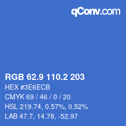 Color code: RGB 62.9 110.2 203 | qconv.com