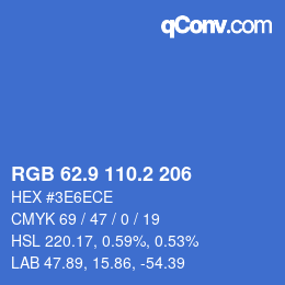 カラーコード: RGB 62.9 110.2 206 | qconv.com