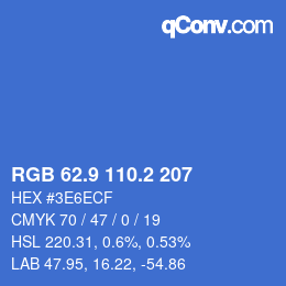 Color code: RGB 62.9 110.2 207 | qconv.com