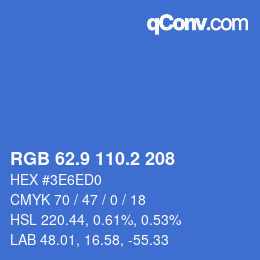 Color code: RGB 62.9 110.2 208 | qconv.com