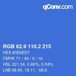 カラーコード: RGB 62.9 110.2 215 | qconv.com