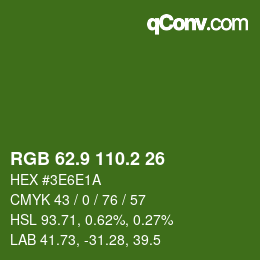 カラーコード: RGB 62.9 110.2 26 | qconv.com