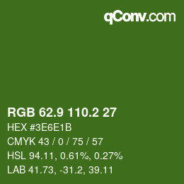 カラーコード: RGB 62.9 110.2 27 | qconv.com