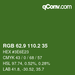 カラーコード: RGB 62.9 110.2 35 | qconv.com