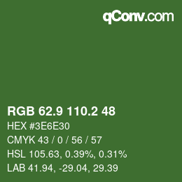 カラーコード: RGB 62.9 110.2 48 | qconv.com