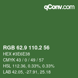カラーコード: RGB 62.9 110.2 56 | qconv.com