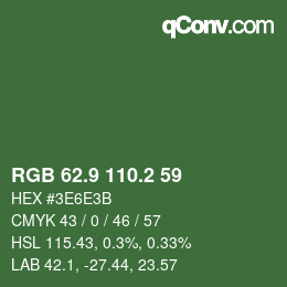 カラーコード: RGB 62.9 110.2 59 | qconv.com