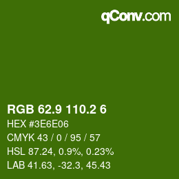 カラーコード: RGB 62.9 110.2 6 | qconv.com