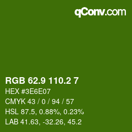 カラーコード: RGB 62.9 110.2 7 | qconv.com