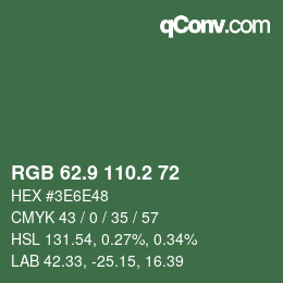 Color code: RGB 62.9 110.2 72 | qconv.com