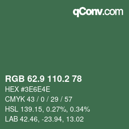 Color code: RGB 62.9 110.2 78 | qconv.com