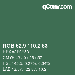 Color code: RGB 62.9 110.2 83 | qconv.com
