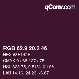 Color code: RGB 62.9 20.2 46 | qconv.com