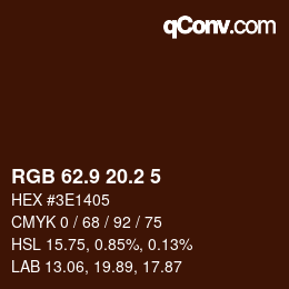 Color code: RGB 62.9 20.2 5 | qconv.com
