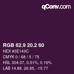 Farbcode: RGB 62.9 20.2 60 | qconv.com