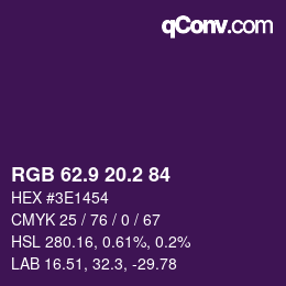 Color code: RGB 62.9 20.2 84 | qconv.com