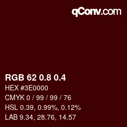 カラーコード: RGB 62 0.8 0.4 | qconv.com