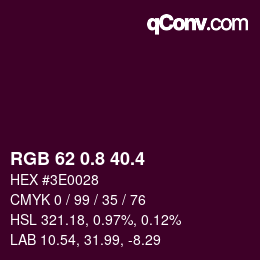 カラーコード: RGB 62 0.8 40.4 | qconv.com