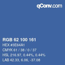 カラーコード: RGB 62 100 161 | qconv.com