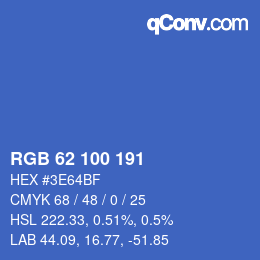 Color code: RGB 62 100 191 | qconv.com