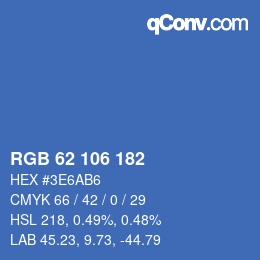 カラーコード: RGB 62 106 182 | qconv.com