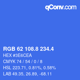 カラーコード: RGB 62 108.8 234.4 | qconv.com