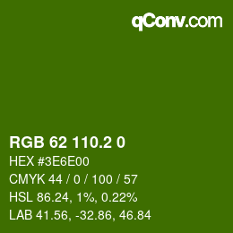 カラーコード: RGB 62 110.2 0 | qconv.com