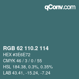 カラーコード: RGB 62 110.2 114 | qconv.com
