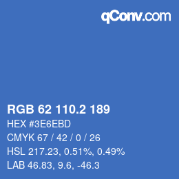 カラーコード: RGB 62 110.2 189 | qconv.com