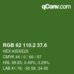 カラーコード: RGB 62 110.2 37.6 | qconv.com