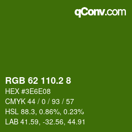 カラーコード: RGB 62 110.2 8 | qconv.com