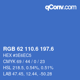 カラーコード: RGB 62 110.6 197.6 | qconv.com