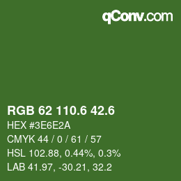 カラーコード: RGB 62 110.6 42.6 | qconv.com