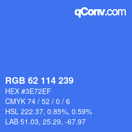Color code: RGB 62 114 239 | qconv.com