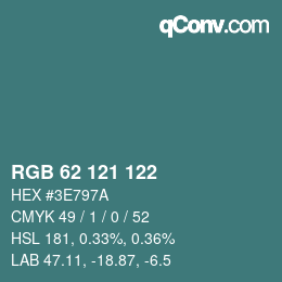 Color code: RGB 62 121 122 | qconv.com