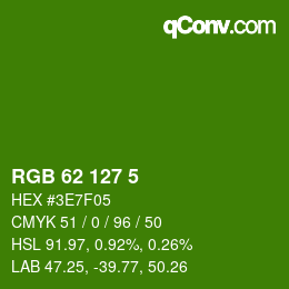 Color code: RGB 62 127 5 | qconv.com