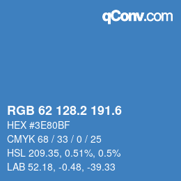 カラーコード: RGB 62 128.2 191.6 | qconv.com
