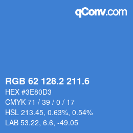 カラーコード: RGB 62 128.2 211.6 | qconv.com