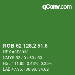 カラーコード: RGB 62 128.2 51.6 | qconv.com