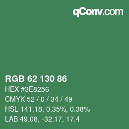 Color code: RGB 62 130 86 | qconv.com