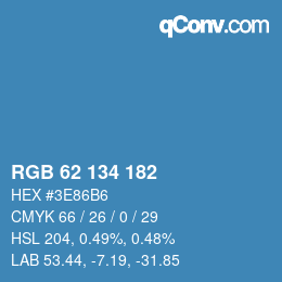 Farbcode: RGB 62 134 182 | qconv.com