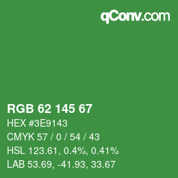 Code couleur: RGB 62 145 67 | qconv.com