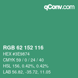 Color code: RGB 62 152 116 | qconv.com