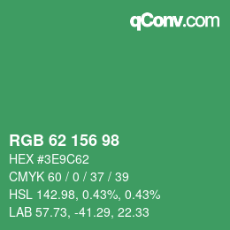 Código de color: RGB 62 156 98 | qconv.com