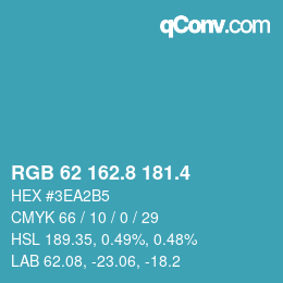 カラーコード: RGB 62 162.8 181.4 | qconv.com