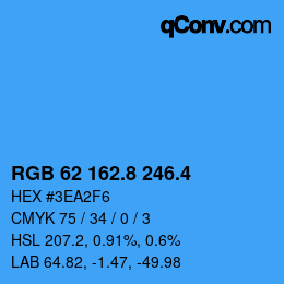 カラーコード: RGB 62 162.8 246.4 | qconv.com