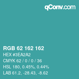 Color code: RGB 62 162 162 | qconv.com