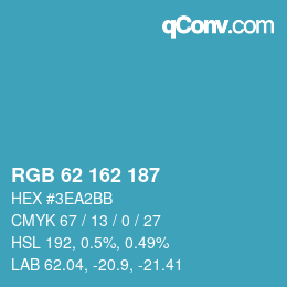 Color code: RGB 62 162 187 | qconv.com