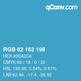 Color code: RGB 62 162 198 | qconv.com